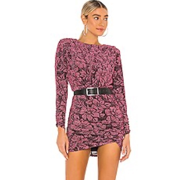 NWT FOR LOVE & LEMONS Shailee Mini Dress In Mulberry, S - Picture 2 of 15